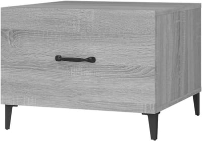 Salontafel - Koffietafel bijzettafel - Woonkamer meubelen - Industriële charme - 50x50x40 cm - Grijs eiken