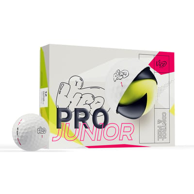 Vice Golf Pro Junior - 12 golfballen - Wit - Voor kids/kinderen 6-14 jaar - 3-delig Urethane - Meer carry & controle - Sportief speelgoed voor buiten