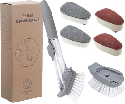Multifunctionele Afwasborstel met Zeepdispenser voor het Reinigen van Pannen, Potten en Gootstenen - Ideaal voor Keuken en Huishoudelijk Gebruik