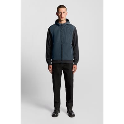 Lyle & Scott Half Raglan Hybrid Hoodie Dark Navy Size: M | Sports Jackets Outlet | Heren | Zwart