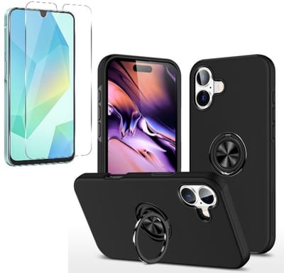 Backcover Shockproof Inclusief Screenprotector Gehard Glas - Hoesje Geschikt voor: Samsung Galaxy A06 - Zwart