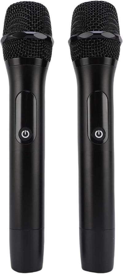 Draadloos Microfoonsysteem - Dynamische Microfoon - Karaoke Zang - Stabiele Transmissie - 30 Meter Bereik - Zilver