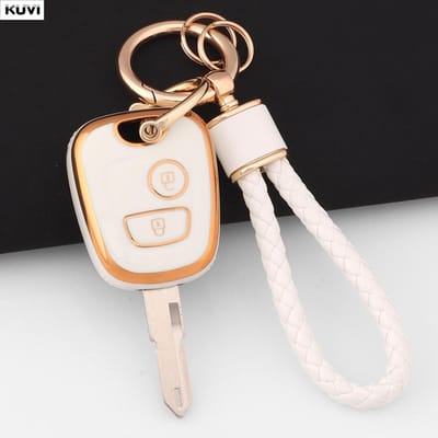 Roze TPU Auto Afstandsbediening Slimme Sleutel Hoes Cover Shell Fob Sleutelhanger Voor Peugeot 107 206 207 307 Voor Citroen C1 C2 C3 C4 Voor Toyota Aygo white