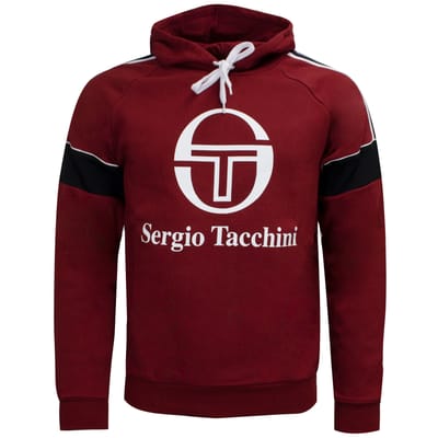 Sergio Tacchini Heren Dealtry Hoodie Grafische Logo Trui Bourgondië 38364 650