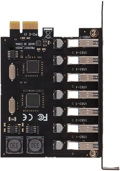 Dailygoody - Naar USB 3.0 Uitbreidingskaart - 5 Gbps High Speed - 7 USB3.0 Poorten - Ondersteuning voor Desktop PC - PCI-EX1 X4 X8 X16 - Geschikt...