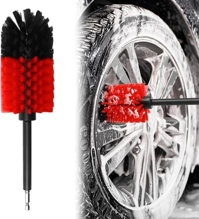 SnelShoppen - Wheel Brush voor Accuschroefmachine, Aluminium Velgen Cleaner, Borstel voor Diepe Reinigen, Krassen Vrije Wasbeurt, 1/4 inch Hex Schacht