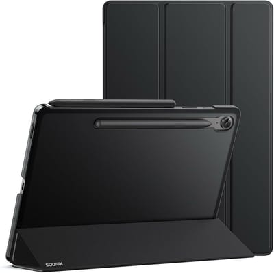 Sounix Tablet Hoes Geschikt voor Samsung Galaxy S10 LITE / S10 FE / S9 / S9 FE - 10.9 inch - Hoesje - Transparant Achterpaneel - Zwart