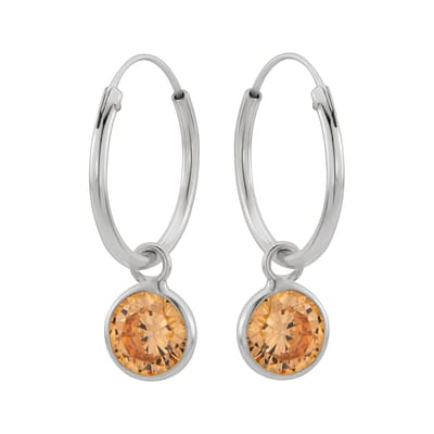 WeLoveSilver - zilveren oorringen - 925 zilver - champagne zirkonia