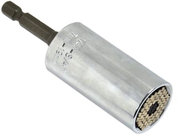 GEKO Universele dopsleuteladapter - Verstelbaar 7-19 mm - Inclusief booradapter - CrV staal