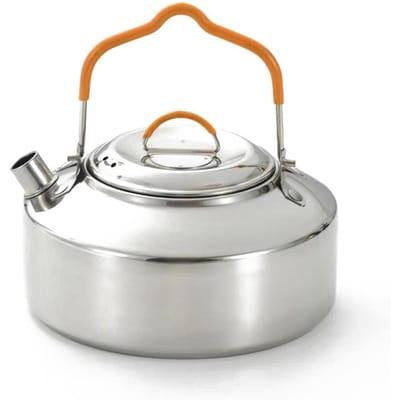 Bouilloire à eau de camping Pot à thé/café portable Acier inoxydable Théière de voyage avec poignée pour le camping argenté