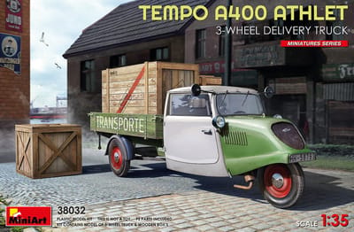 MiniArt Modelbouwpakket Militaire voertuigen - 38032 Tempo A 400 Athlet 3-Wheel Delivery Truck Plastic - 1:35 - Modelbouw