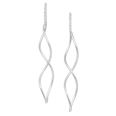 EAR IT UP - Doortrekoorbellen - Bar - Twist - Threader - 925 sterling zilver - 100 x 1 mm - 1 paar