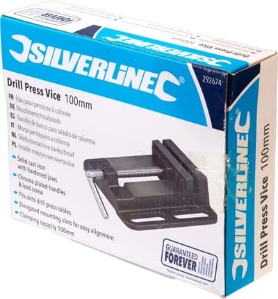 Silverline Bankschroef - 100 mm kaakopening - geharde kaken - chroom geplateerd handvat