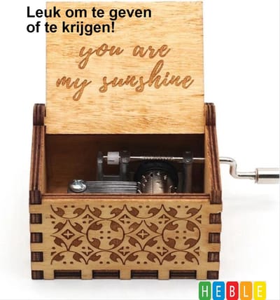 *** Geboorte Cadeau Muziekdoos You are my sunshine - Leuk cadeau voor ouders - Muziekdoosje - van Heble® ***