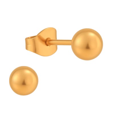 Aramat Jewels | Oorbellen | Bolletjes oorbellen – rosékleur – 4mm | | | |4mm | Staal | Kinderen, Volwassenen | Verkleurd niet