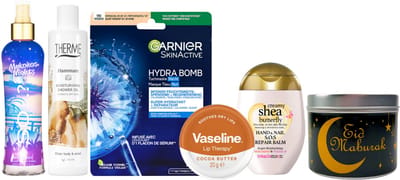Garnier Cadeauset Ramadan Suikerfeest So..? Body Mist Mykonos Nights, Therme & Treaclemoon - Vaseline Lip Therapy Cocoa 20gr - Treaclemoon Hand Cream Creamy Shea - Therme Shower Oil 250 ml Hammam - So...? Body Mist 200 ml Mykonos Nights