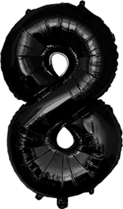 Foil Balloon 40 cm- no.8 Black