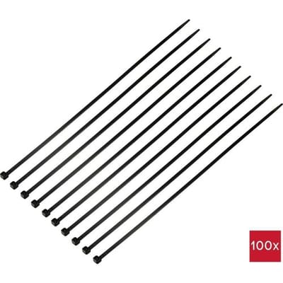 TRU COMPONENTS TC-12523688 Kabelbinder 368 mm 4.8 mm Zwart 100 stuk(s)