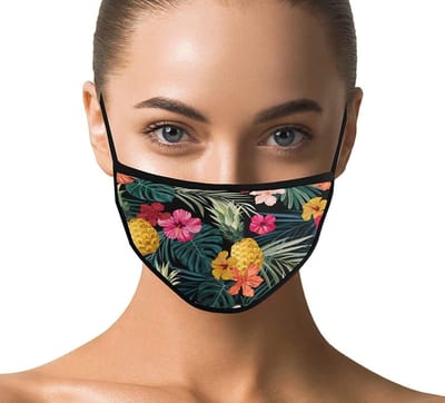 Herbruikbaar Katoen Masker - Stofmasker Wasbaar - Bescherming Dagelijks - Zonder Drukplekken - Voor Volwassenen - Hawaii Bloemen