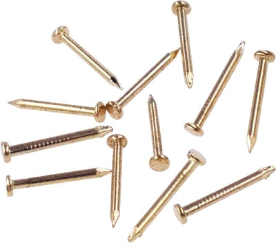 Allecto plus - Ronde kop messing nagels (300 stuks), 15 mm lang, geschikt voor ijzerwerk.