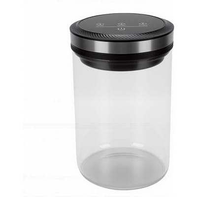 Boîte à café sous vide automatique rechargeable en verre hermétique récipient de stockage alimentaire pour cuisine maison L