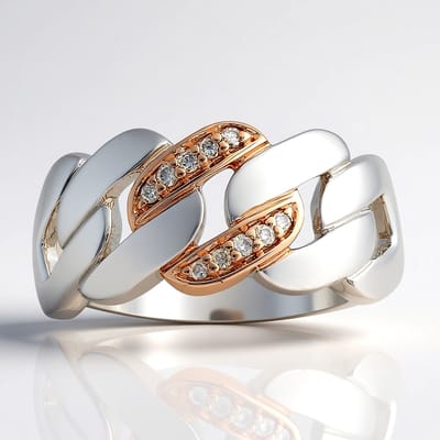 Cavill - Zilveren ring met 0,046 ct I1 Argyle Rose de France diamanten - 925 Rhodium Sterling Zilver - Pavé zetting - Luxe dames ring