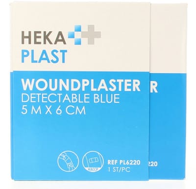 Pleister op rol HACCP 5 m x 6 cm detectable