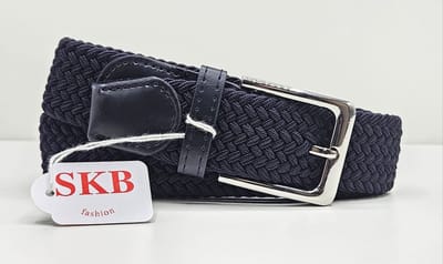 3 pack deal - Elastische riem - gevlochten broekriem - dames en heren riemen - Kleur 1 Bruin 2 Wit 3 Blauw 105 cm