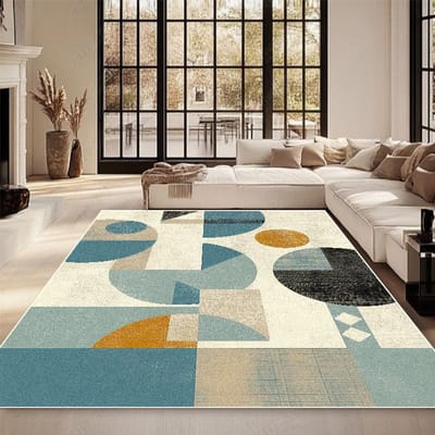 Moderne Decoratie Woonkamer Tapijt Mode Geometrisch Design Grote Kleden Slaapkamer Antislip Kleed Hal Sofa Zijde Pluche Vloermatten 80*120cm