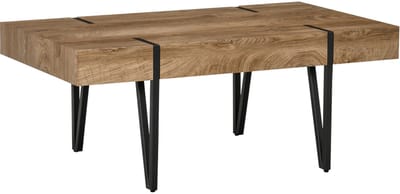 HOMCOM Couchtisch MDF, Eisen Naturholz