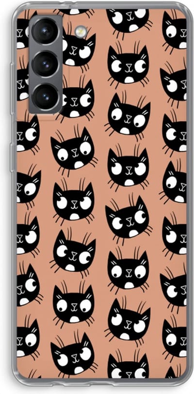 Case Company® - Hoesje geschikt voor Samsung Galaxy S21 hoesje - Kat - Soft Cover Telefoonhoesje - Bescherming aan alle Kanten en Schermrand