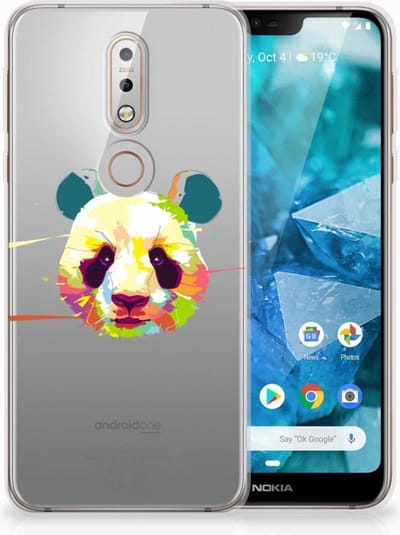 Nokia 7.1 Telefoonhoesje met Naam Panda Color