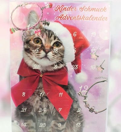 Azoza 24-delige Kinder Kerst Adventskalender Sieraden Bedels Voor Kinderen Kitten