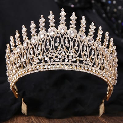 Koninklijke Koningin Strass Kroon Grote Diadeem KammenTiara Kroontjes voor Vrouwen Bruiloft Feest Kroon Haar Kleding Sieraden Accessoires white