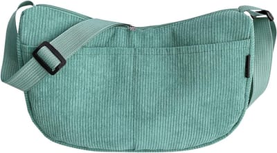 Dames Corduroy Halvemaan Tas met Verstelbare Schouderriem - Ideaal voor Reizen, Werk en Dagelijks Gebruik