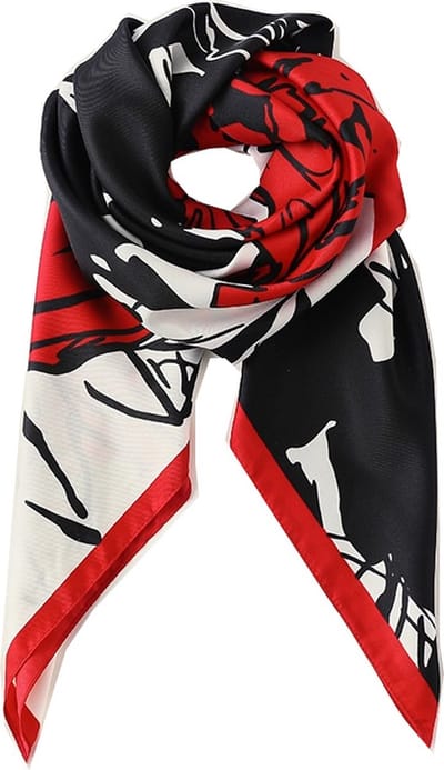 Dames Sjaal - Sjaal Bloemen - 90 x 90cm - Rood