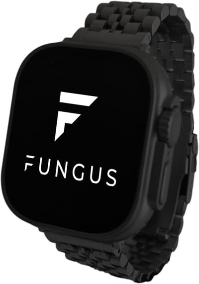 Fungus - Smartwatch bandje - Geschikt voor Apple Watch 38 / 40 / 41 mm - Series 1 2 3 4 5 6 7 8 9 SE iWatch - Metaal - Grof - Zwart