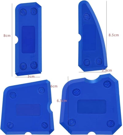 Dailygoods- Siliconenkit 4-delig - Voeggereedschap - Afdichtmiddel - Lijmwisser - Siliconenwisser - Hoogwaardige flexibele siliconen - Kitgereedschap