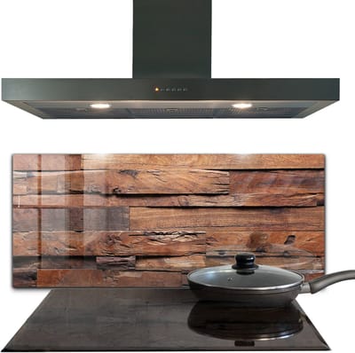 Tulup Achterwand Keuken - Rustieke houtstructuur Keuken Achterwand - 125 x 50 cm - Bruin Achterwand Keuken Glas - Texturen en Patronen Keuken Achterwand Glas - Kookplaat achterwand - Kookplaatachterwanden