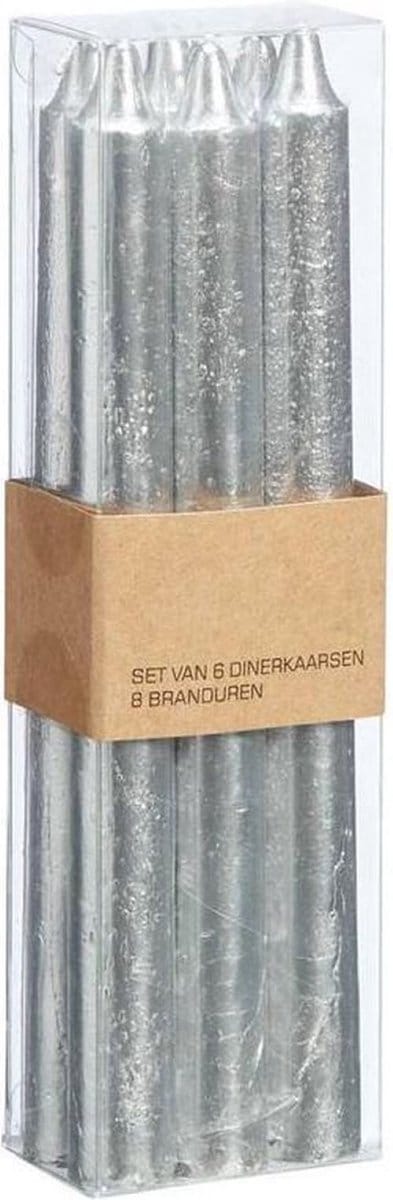 Rustieke kaarsen zwart maat 7 x 17 cm. 2 stuks