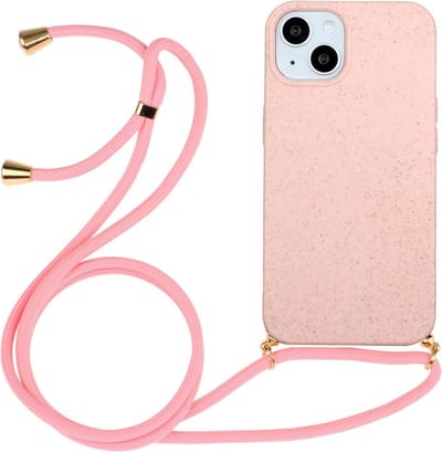 Coverup Hoesje - Geschikt voor iPhone 14 Plus Hoesje - Coverup TPU Back Cover met Koord - Biologisch Afbreekbaar - Pink