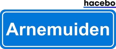 Hacebo - Plaatsnaam Sticker - 29x10 CM - Arnemuiden sticker - Verkeersborden sticker - grappige cadeaus - Arnemuiden
