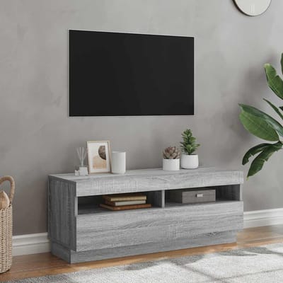 vidaXL - Tv-meubel - met - LED-verlichting - 100x35x40 - cm - grijs - sonoma - eiken