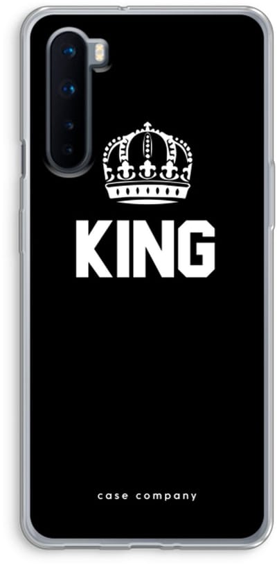 Case Company® - Hoesje geschikt voor OnePlus Nord hoesje - King zwart - Soft Cover Telefoonhoesje - Bescherming aan alle Kanten en Schermrand