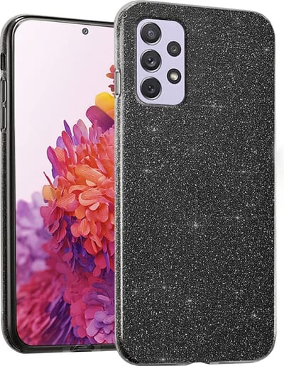 Casemania Hoesje Geschikt voor Samsung Galaxy A13 4G/A13 5G - Zwart - Glitter Back Cover