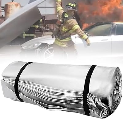 Herbruikbare Branddeken - Nooddeken Vuurvast - Voertuigbranden Blussen - Hittebestendig 1100°C - Groot Formaat - Zilver