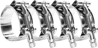 Set van 4 RVS Slangklemmen met Hinge Bolt, Sterke Slangklemmen voor Tension 36-39mm en Bandbreedte 18mm