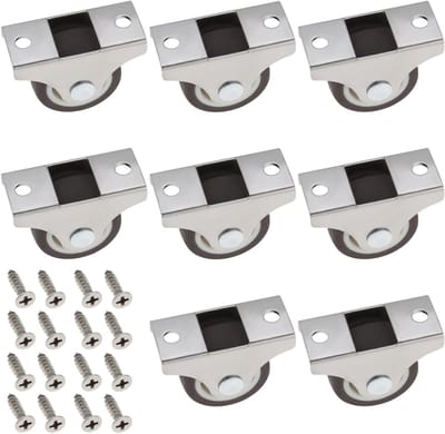 Allecto- Meubels Richting Katrol - 32mm - Stille Gids Wiel - Lager - Caster Bed Speelgoed - Opbergkast - Trolley - 8 Sets - Geschikt voor File Cabinet - Grijs