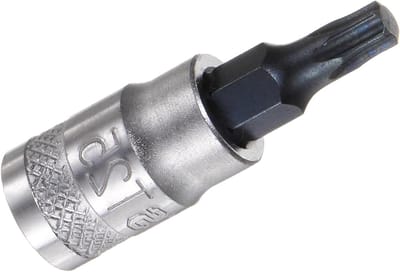 Torx Bit Socket 1/4 Inch Drive T25 S2 Staal CR-V voor Schroeven, Impact Bit en Adapter, 1 stuk voor Precisiewerk en Klussen