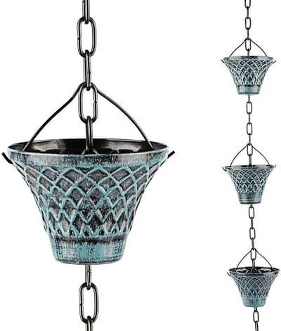 Decoratieve Regenketting voor Tuin - 8,5 Voet Lange Goot en Downspout Vanger